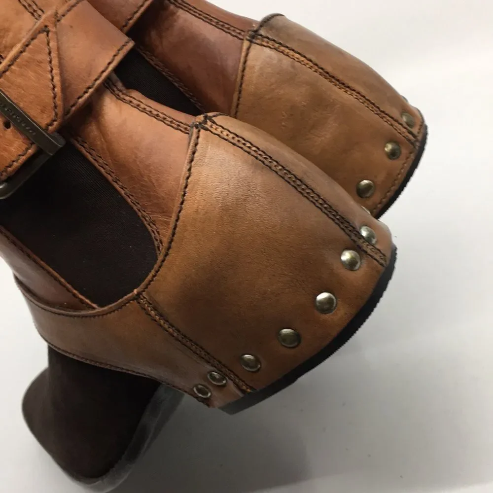 Marco Delli Tyler Ankle Boots mahogany suede and British tan leather Sz EU 42 M9